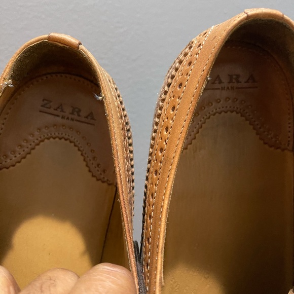 Zara Brogues Shoes. Tan color. Sz 44 - Picture 14 of 16